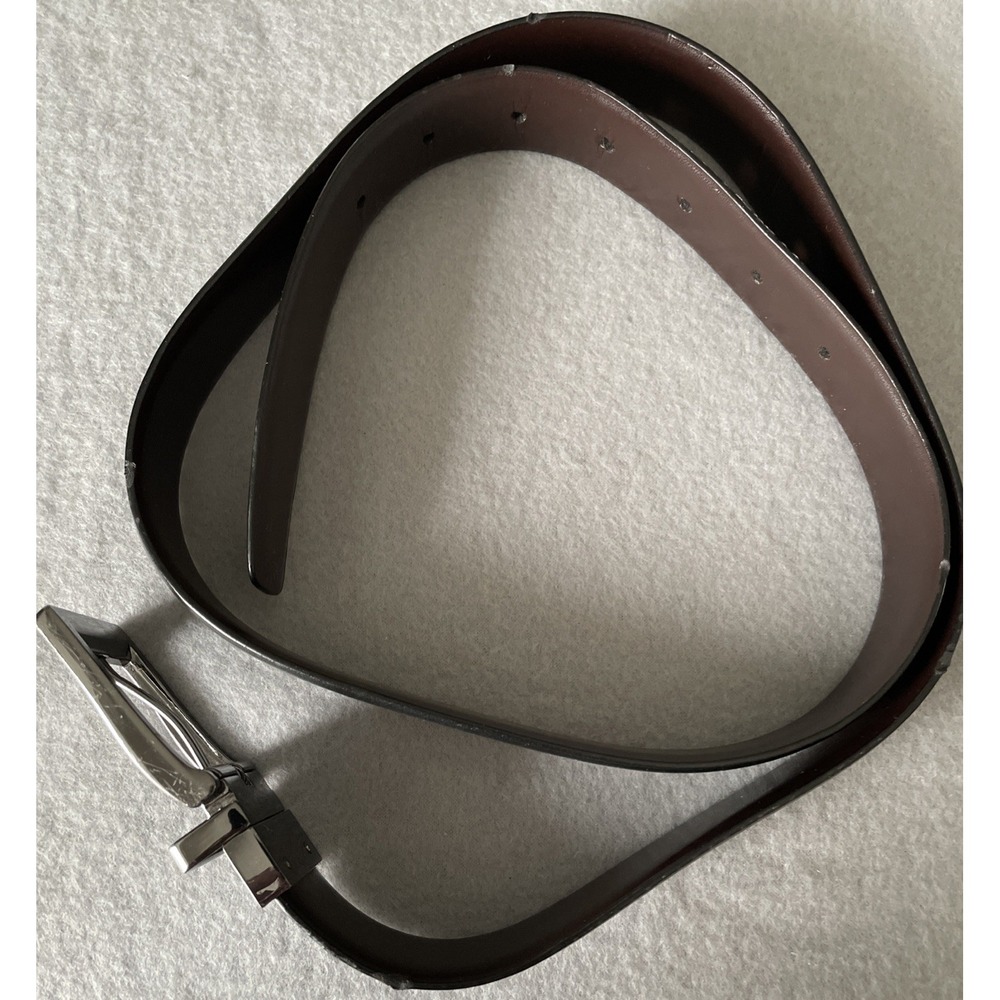 Perry‎ Ellis Men's Reversible Black Brown Buckle Adjustable Dress Belt 32